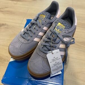 NEW Size Kids 7 Adidas Gazelle Bold J “Silver Violet Pink” JQ1297